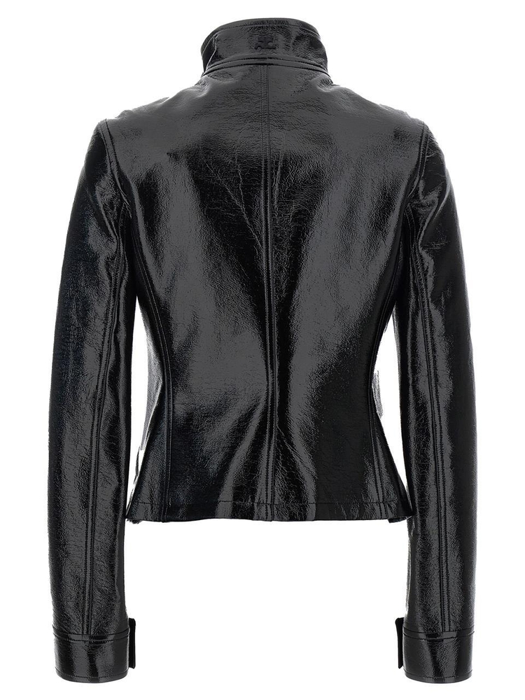 꾸레쥬 FW24 Motorcycle Vinyl jacket 424CBL212VY00149999 Black  