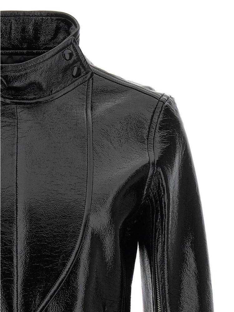 꾸레쥬 FW24 Motorcycle Vinyl jacket 424CBL212VY00149999 Black  