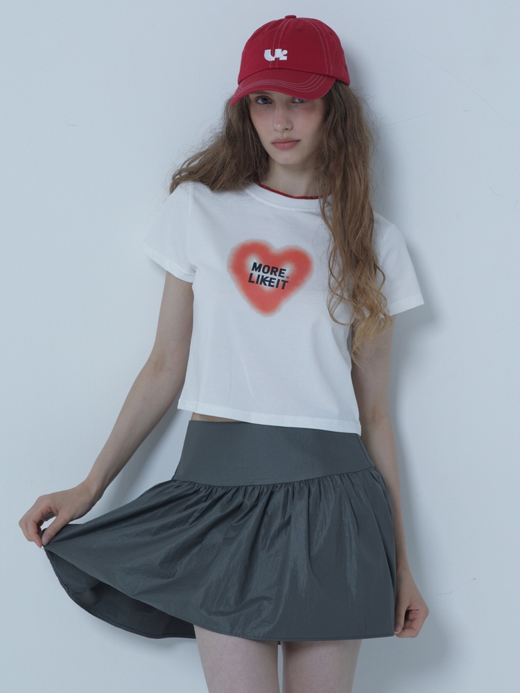 HEART CROP T-SHIRTS WHITE