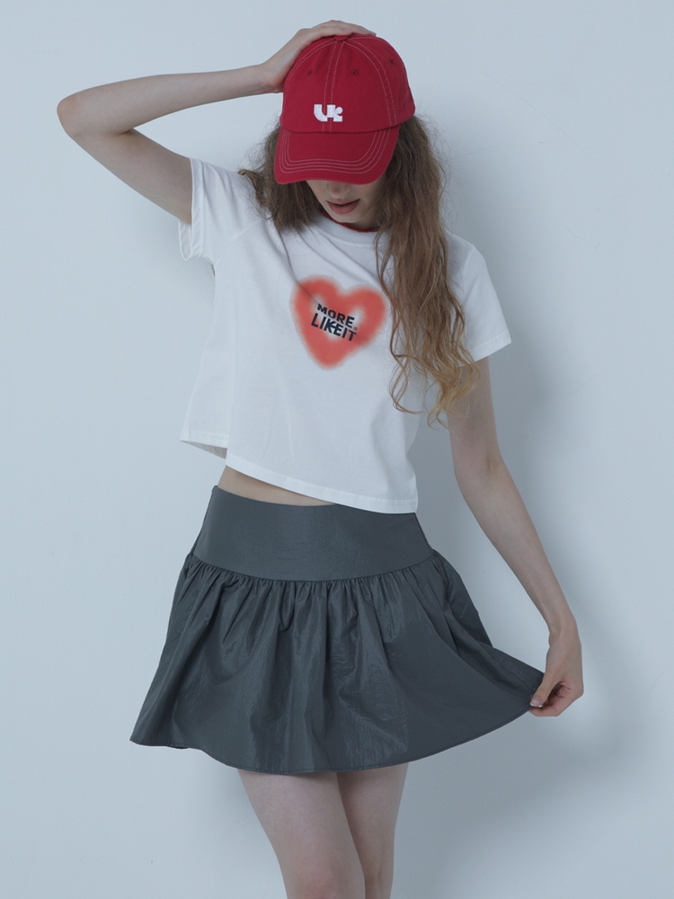 HEART CROP T-SHIRTS WHITE