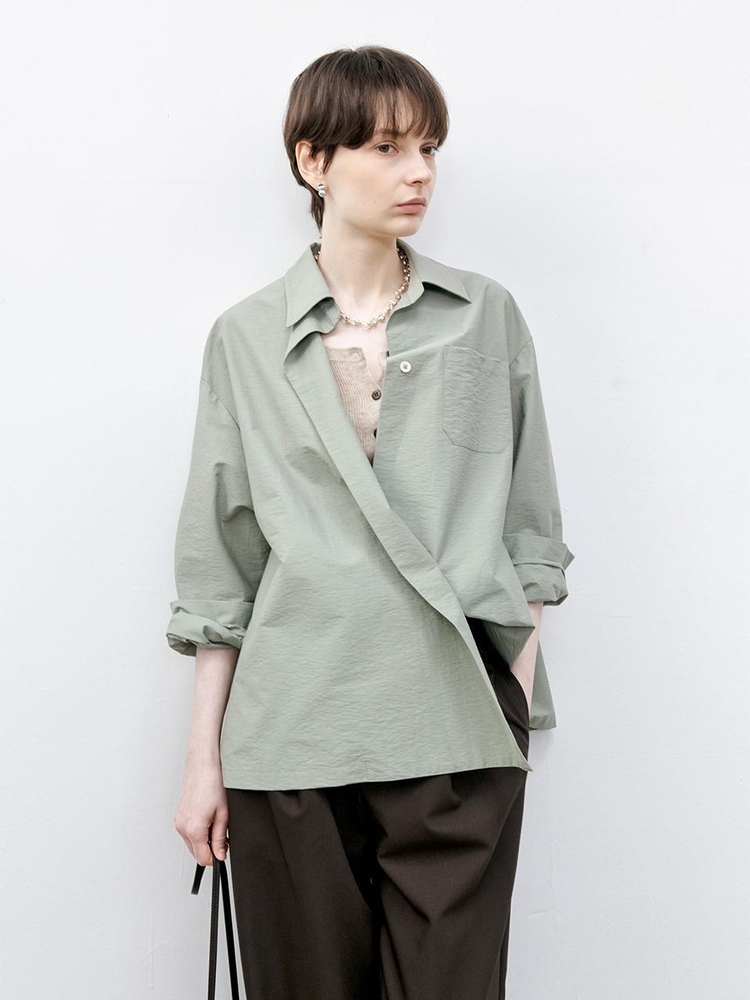 TG_Oblique placket shirt_2color