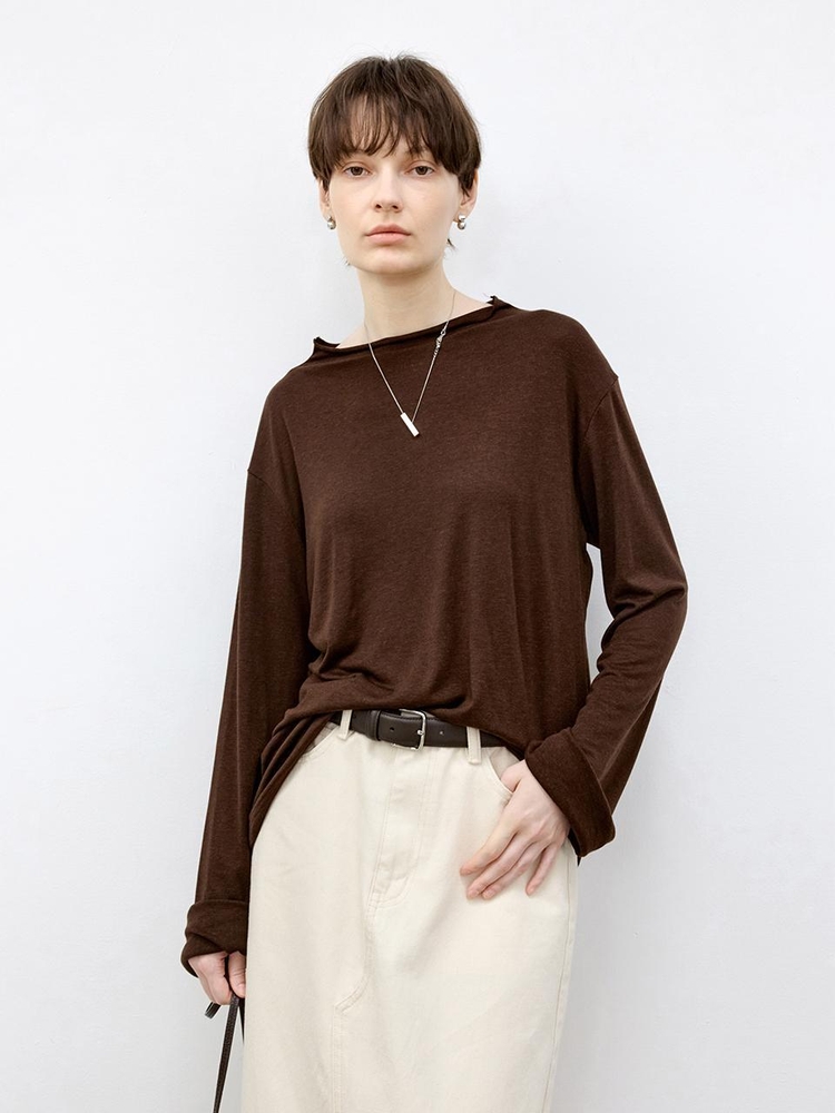 TG_Rolled neck long sleeve top_4color