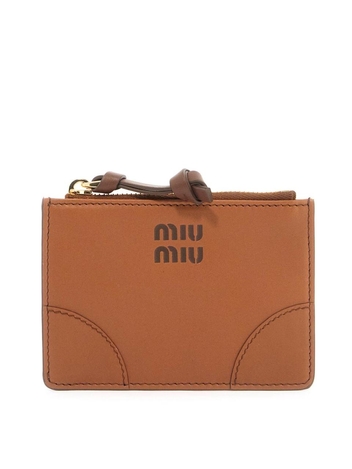 미우미우 FW24 leather card holder 5MC093 2CSB COGNAC+PALISSANDRO