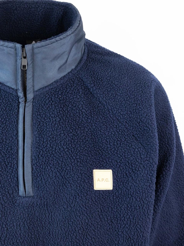 아페쎄 FW24 APC Half zip sweatshirt PSAIF-M27845IAK Blue