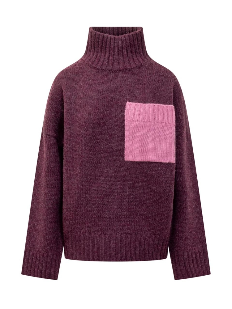 JW 앤더슨 FW24 JW ANDERSON Knitwear KW1291YN0367 724 PLUM/BUBBLEGUM PINK