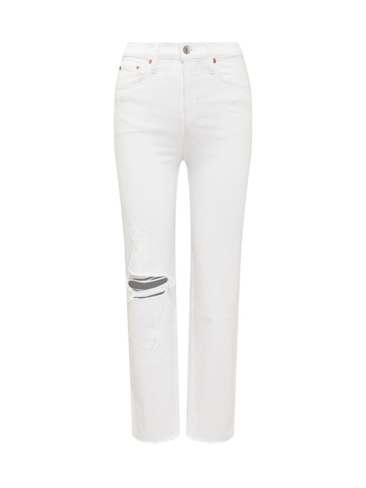 리던 SS22 RE DONE Jeans 1933WSTV27A WORNWHITE BIANCO