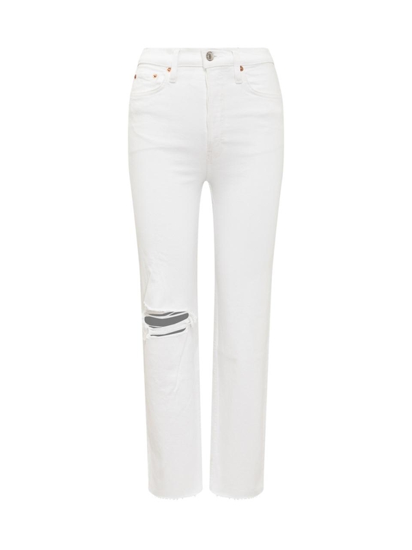 리던 SS22 RE DONE Jeans 1933WSTV27A WORNWHITE BIANCO