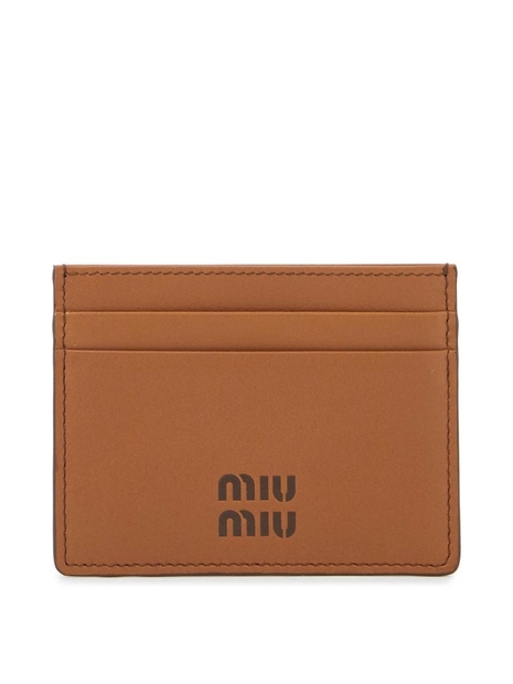 미우미우 FW24 leather card holder 5MC076 2CSB COGNAC+PALISSANDRO