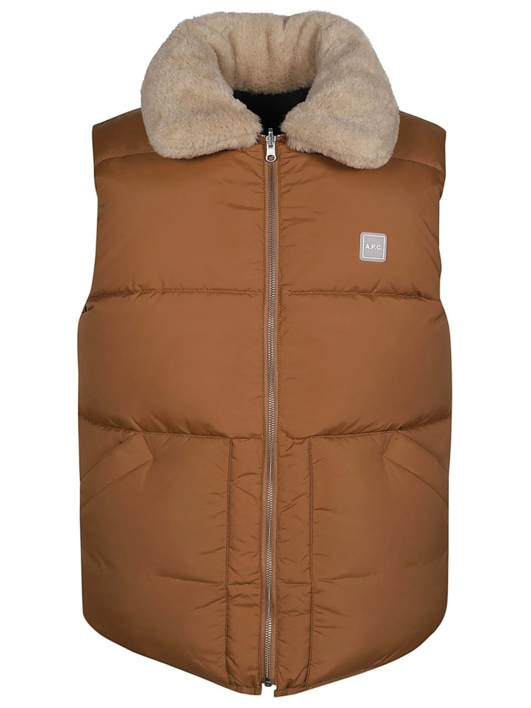 아페쎄 FW24 TEDDY DOWN VEST PAAFW M30201 Brown