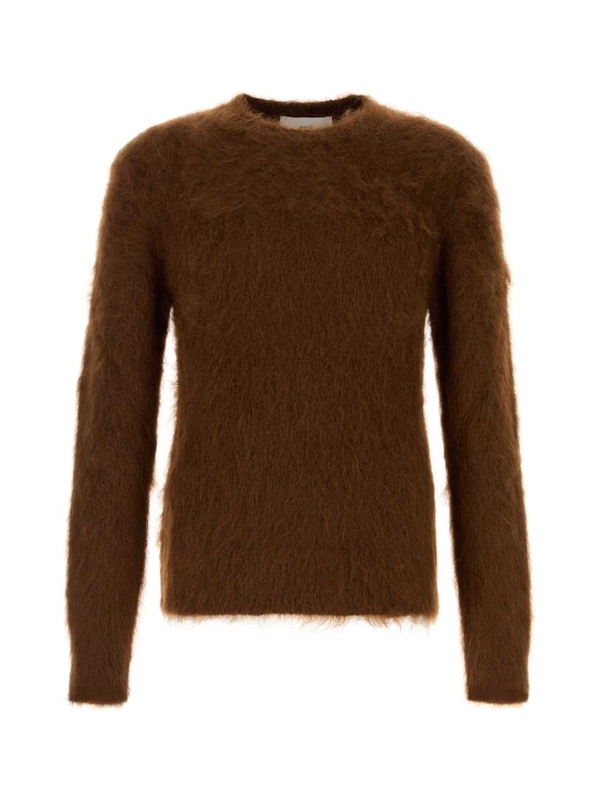 아미 FW24 LOVE KNITWEAR HKS047KN0056 219 Brown