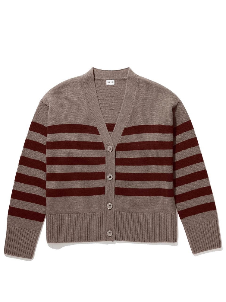 KULE 큘 THE RAFFA CARDIGAN - MUSHROOM/MERLOT