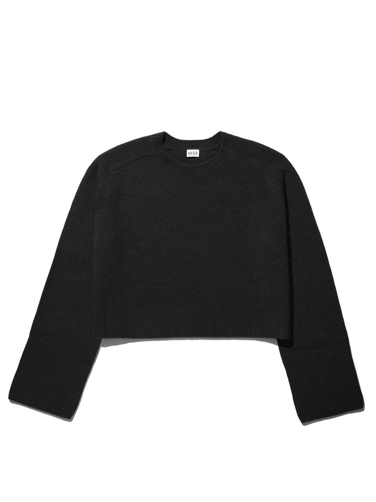 KULE 큘 THE CLEO CROPPED SWEATER - BLACK