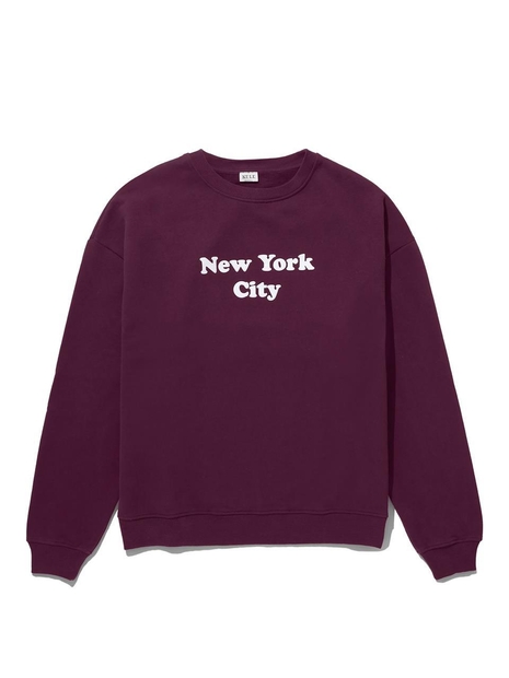 KULE 큘 THE OVERSIZED NEW YORK CITY SWEATSHIRT - MERLOT