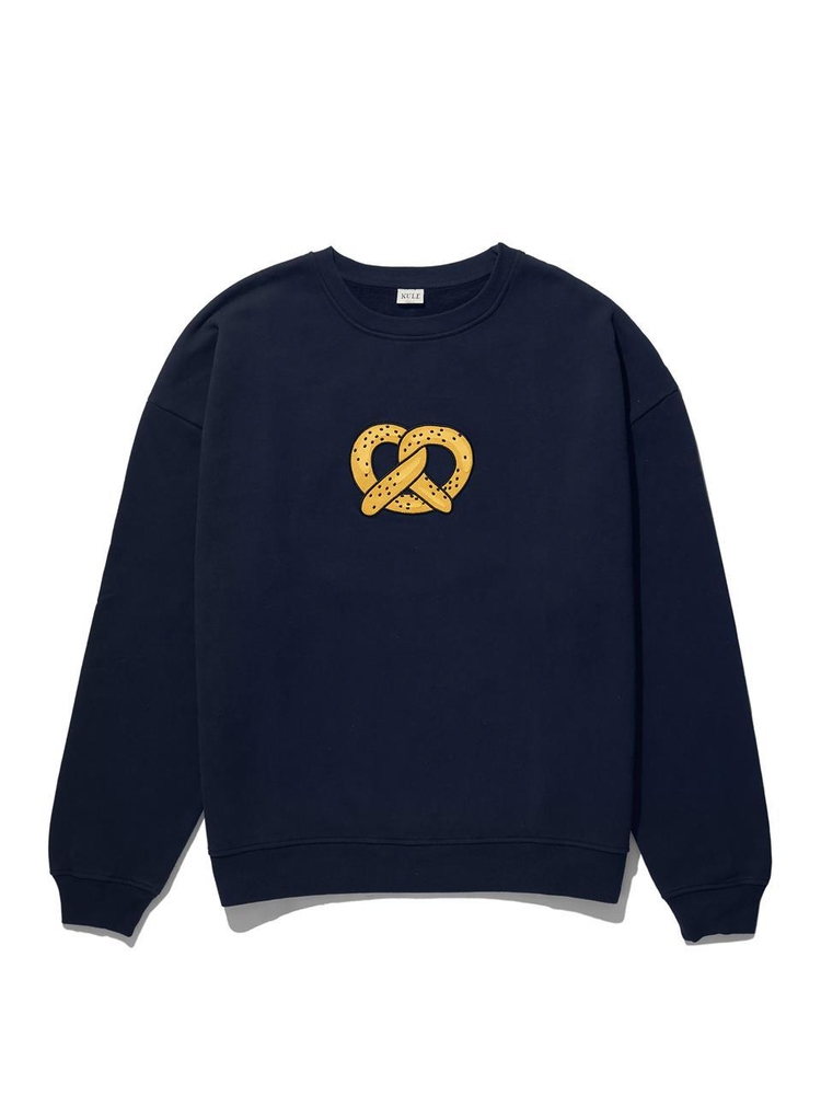 KULE 큘 THE OVERSIZED PRETZEL SWEATSHIRT - NAVY