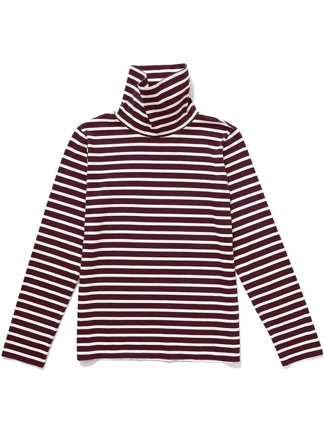 KULE 큘 THE TURTLENECK T-SHIRT - MERLOT/CREAM