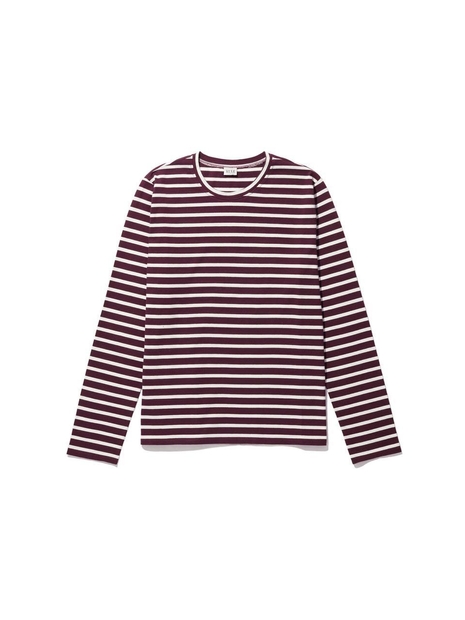 KULE 큘 THE MODERN LONG T-SHIRT - MERLOT/CREAM