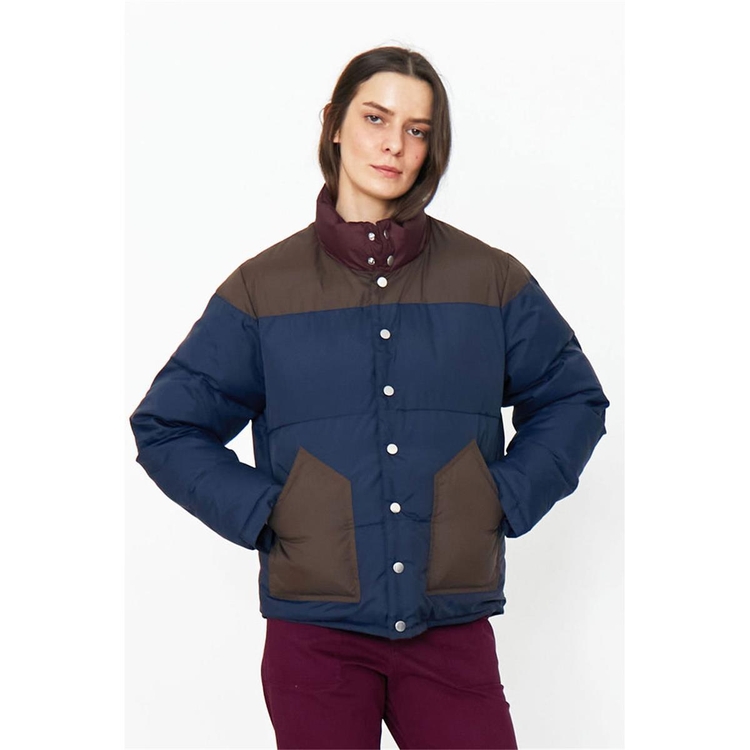 KULE 큘 THE BOGEY PUFFER JACKET - NAVY/CHOCOLATE/MERLOT