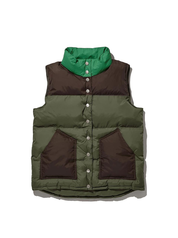 KULE 큘 THE BECKETT PADDING VEST - OLIVE/CHOCOLATE/GREEN