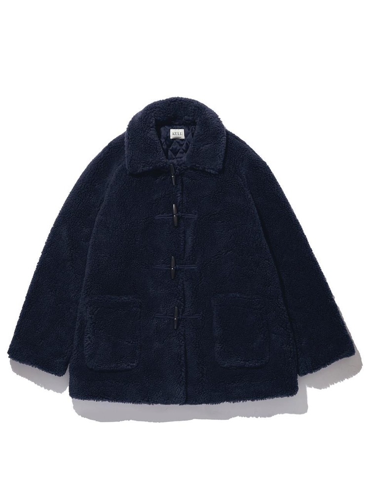 KULE 큘 THE BROOKS FAUX FUR JACKET - NAVY