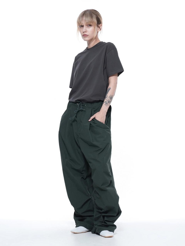 Pocket String Parachute Pants - Green