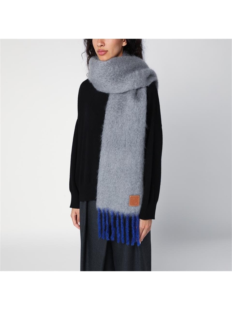 로에베 FW24 Loewe Grey/blue mohair and wool scarf F811257XA2DWO Grey