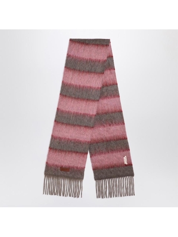 마르니 FW24 Marni Pink/grey striped wool-blend scarf SCMC0121Y0UAW038 Pink