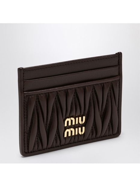 미우미우 FW24 Miu Miu Brown matelasse leather cardholder 5MC0762FPP Grey