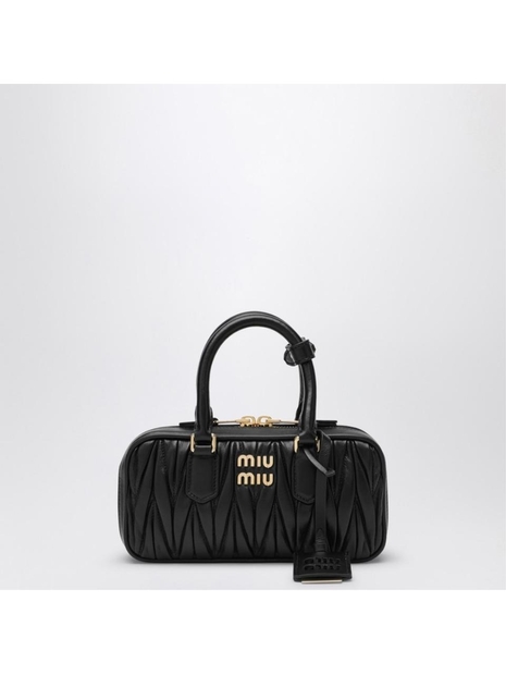 미우미우 FW24 Miu Miu Black quilted nappa leather Arcadie XS top case 5BP088OOON88 Black