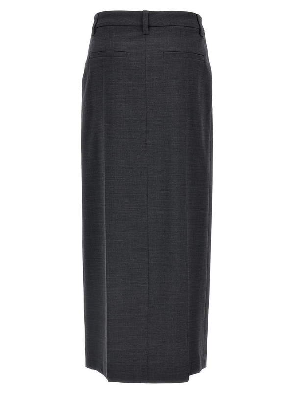 브루넬로쿠치넬리 FW24 Skirt with front pleats ML154G3665C029 Gray