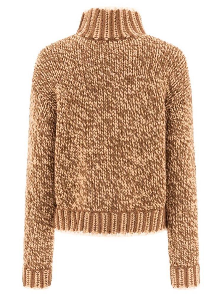 몽클레르 FW24 Wool blend turtleneck sweater 9F00021-M4708P22 Brown