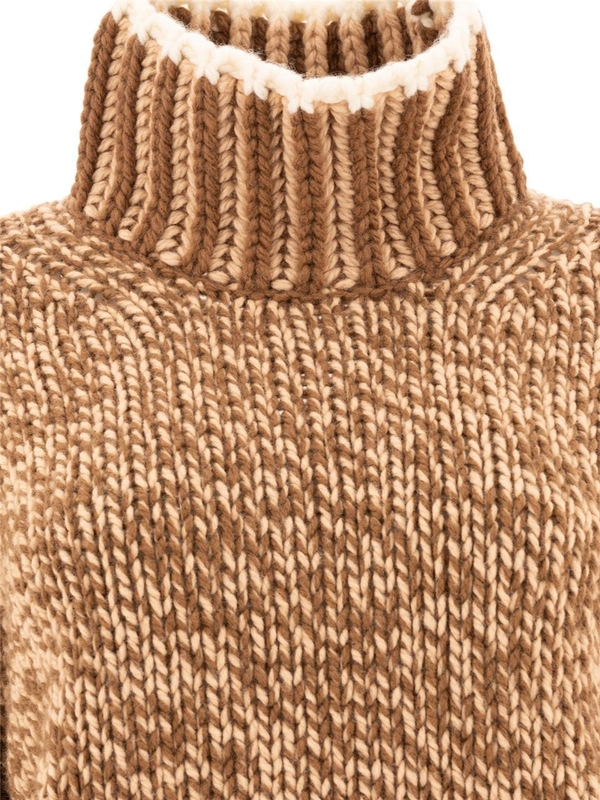 몽클레르 FW24 Wool blend turtleneck sweater 9F00021-M4708P22 Brown