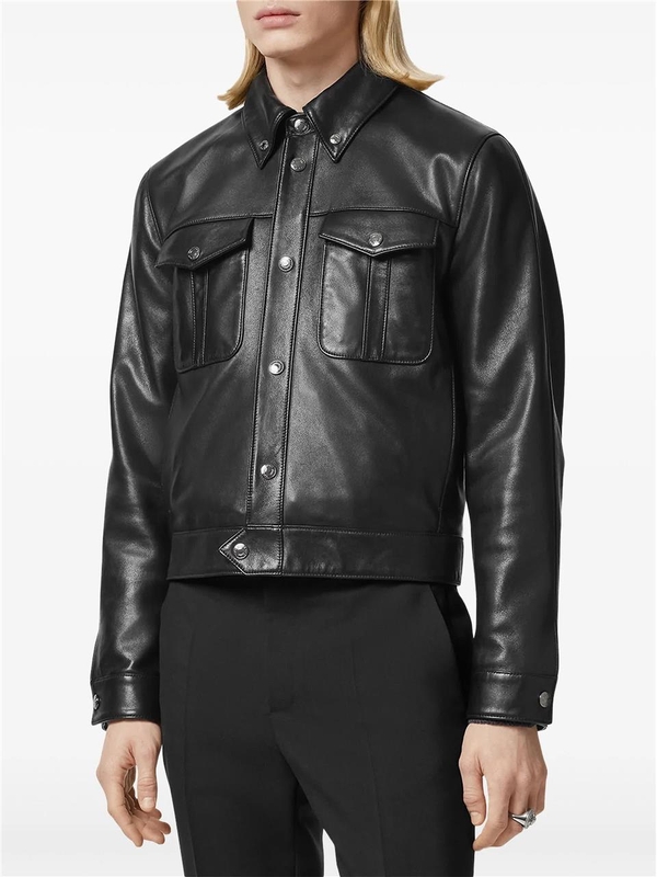 베르사체 FW24 BLOUSON LEATHER 1015729 1A00713 Black