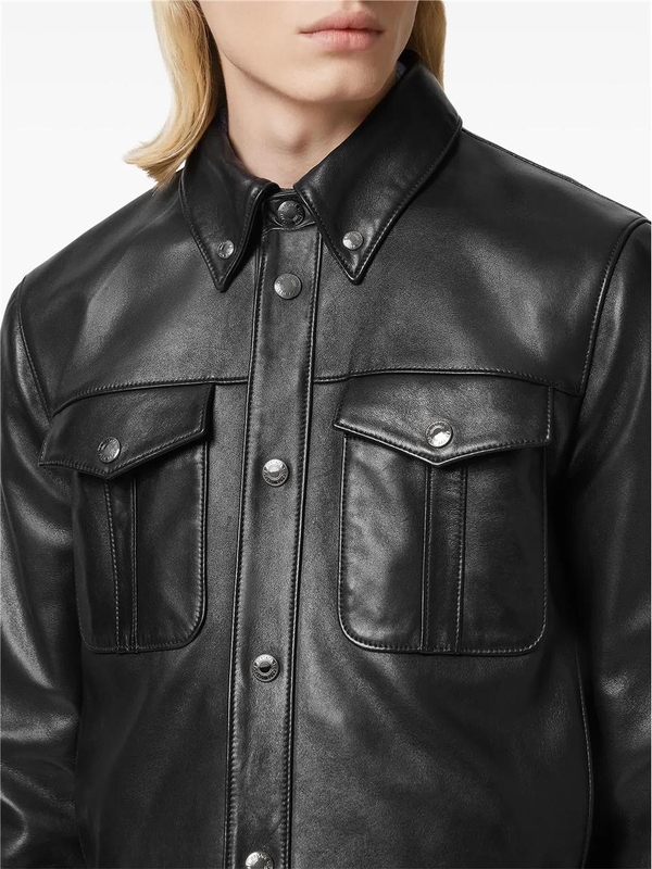 베르사체 FW24 BLOUSON LEATHER 1015729 1A00713 Black