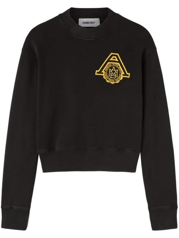 앰부쉬 SS24 SCHOLARSHIP CROPPED SWEATER BWBA001S24JER001 Black