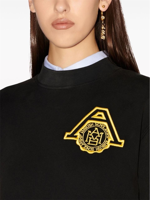 앰부쉬 SS24 SCHOLARSHIP CROPPED SWEATER BWBA001S24JER001 Black