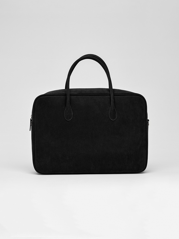 Big square bento bag Suede Black