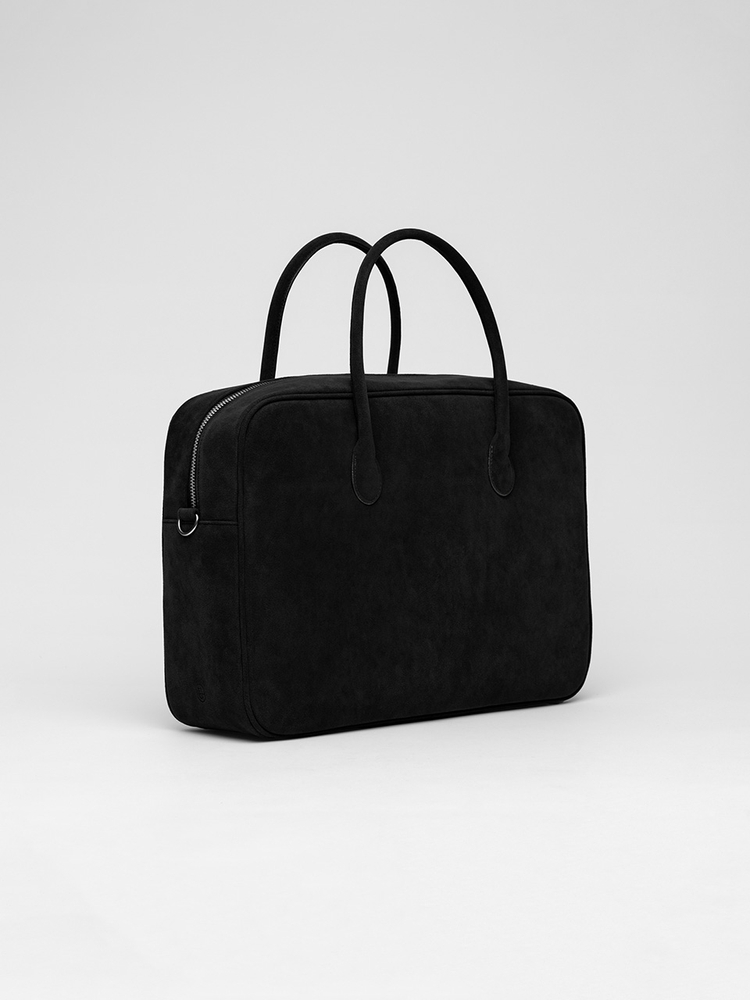 Big square bento bag Suede Black