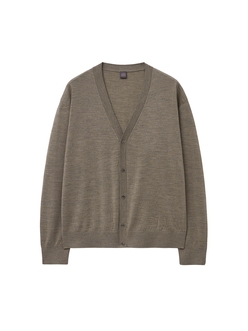 Royal V-neck Cardigan_Mochabrown