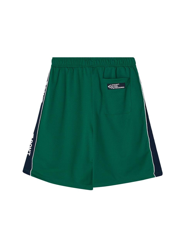 Side Slogan Mesh Basketball Shorts_Green