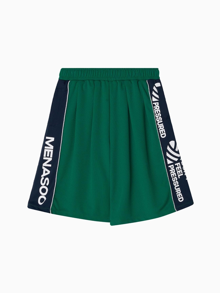 Side Slogan Mesh Basketball Shorts_Green