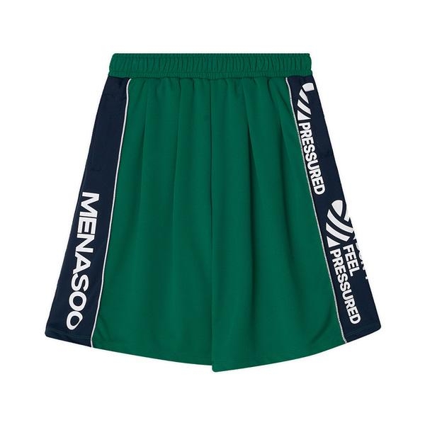 Side Slogan Mesh Basketball Shorts_Green