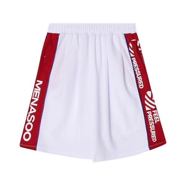 Side Slogan Mesh Basketball Shorts_White