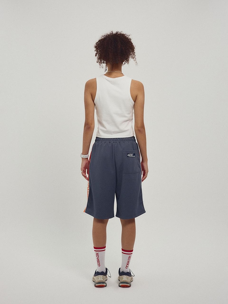 Side Slogan Mesh Basketball Shorts_Charcoal