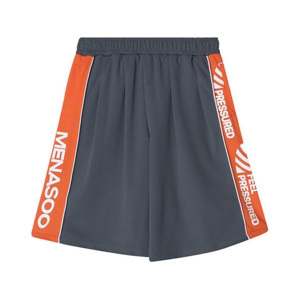 Side Slogan Mesh Basketball Shorts_Charcoal