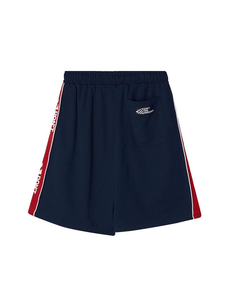 Side Slogan Mesh Basketball Shorts_Navy