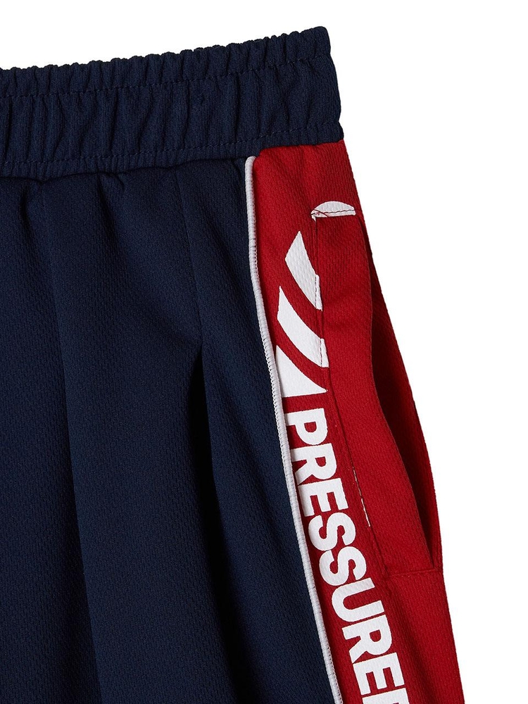 Side Slogan Mesh Basketball Shorts_Navy