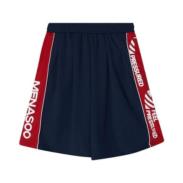 Side Slogan Mesh Basketball Shorts_Navy