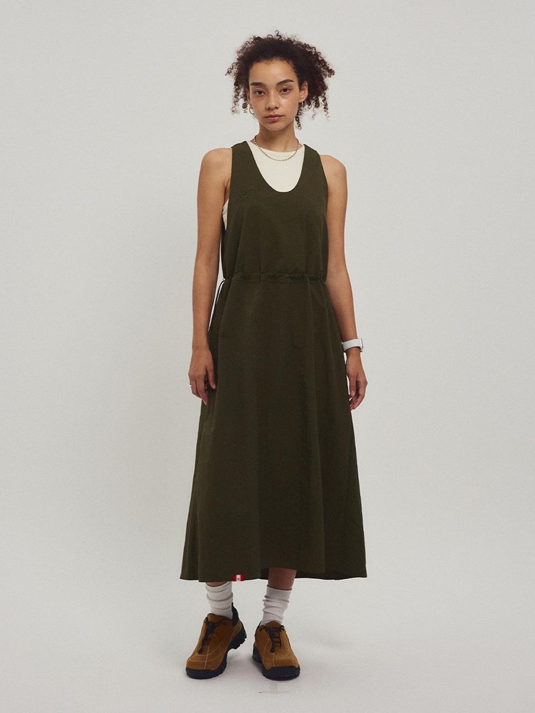 Nylon Layered Long One piece_Khaki