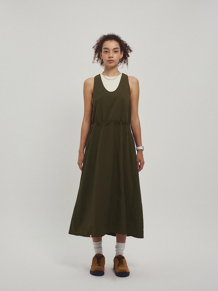 Nylon Layered Long One piece_Khaki