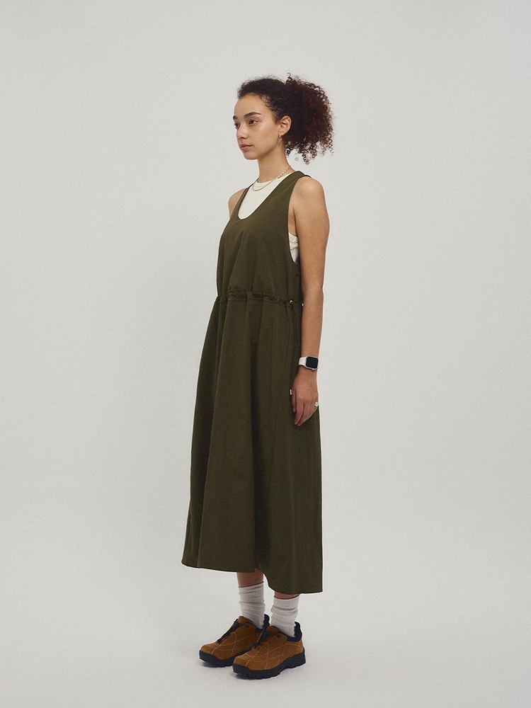 Nylon Layered Long One piece_Khaki